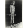 Nude Blonde Woman Tied In Chains *1 / Collar - BDSM (2nd Gen. Photo B/W ~1960s)