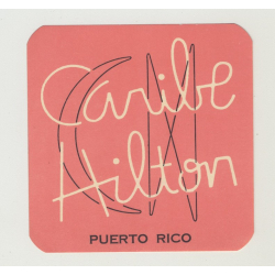 Caribe Hilton Hotel - Puerto Rico (Vintage Luggage Label)