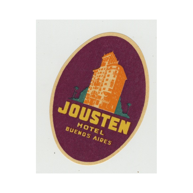 Jousten Hotel - Buenos Aires / Argentina (Vintage Luggage Label ~1930s)