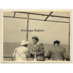 Élisabeth En Bavière - Reine Des Belges *7 / On Boat (Vintage Photo 1950s/1960s)