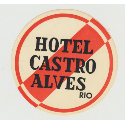 Hotel Castro Alves - Rio de Janeiro / Brazil (Vintage Luggage Label)