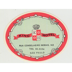 King Hotel - Sao Paulo / Brazil (Vintage Luggage Label)