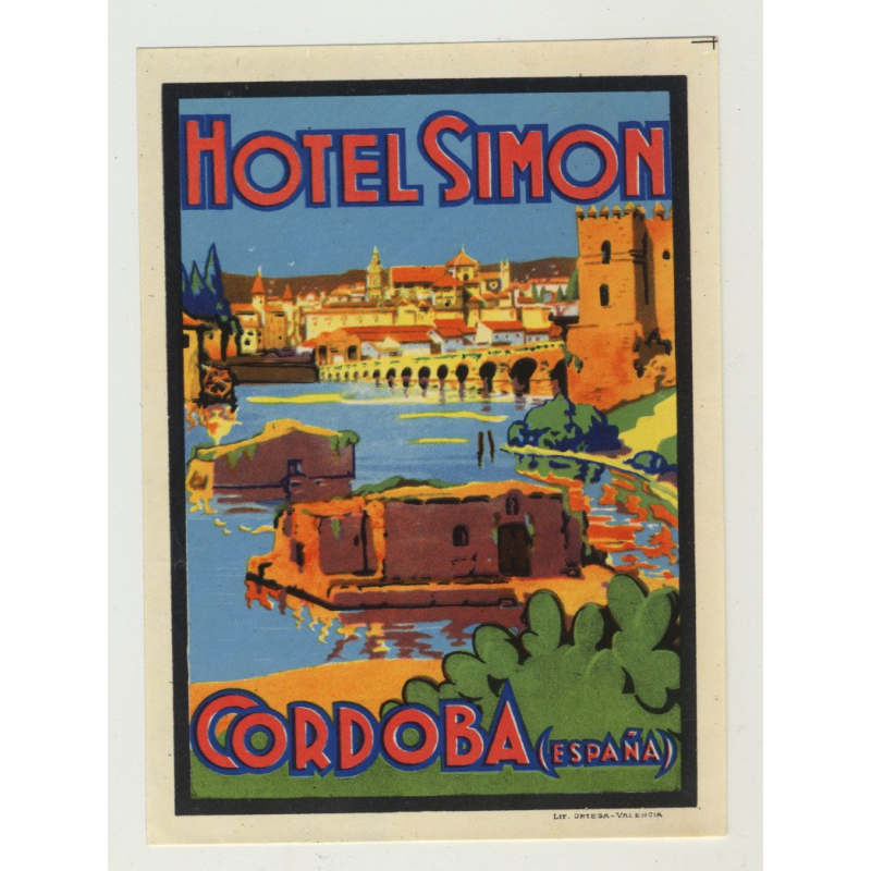 Hotel Simon - Cordoba / Spain (Vintage Luggage Label) Hotel Simon - Cordoba / Spain (Vintage Luggage Label)