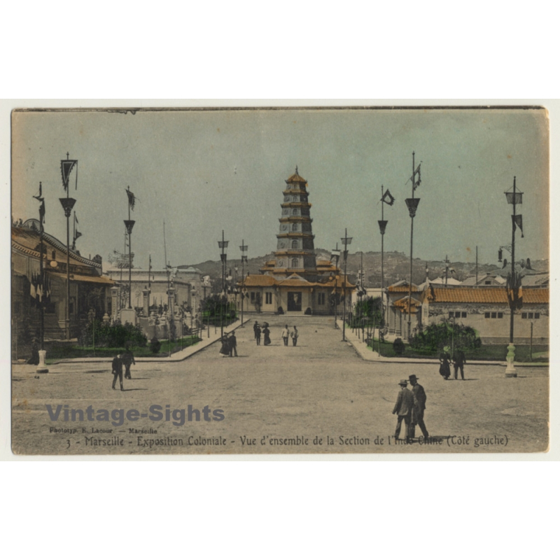 Marseille: Expo Coloniale 1906 / Vue D'Ensemble De La Section De L'Indo-Chine (Vintage PC)