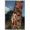 Tall Natural Nude Curlyhead In Front Of Brickwall (Vintage Photo Germany ~1990s)