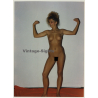 Funny Fit Nude Curlyhead Shows Muscles *2 / Legs (Vintage Photo Germany ~1990s)