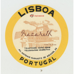 Hotel Nazareth - Lisboa / Portugal (Vintage Luggage Label)