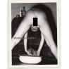 Busty Brunette Nude Woman Washing Herself *6 / Legs - Butt (Vintage Photo ~1940s/1950s)