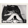Busty Brunette Nude Woman Washing Herself *10 / Washtub - Butt (Vintage Photo ~1940s/1950s)