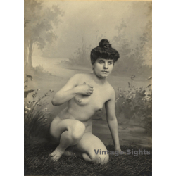 Classic French Nude *3 / Belle Epoque - Risqué (Vintage Photo Gelatin Silver ~1900s)