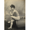 Classic French Nude *9 / Belle Epoque - Risqué (Vintage Photo Gelatin Silver ~1900s)
