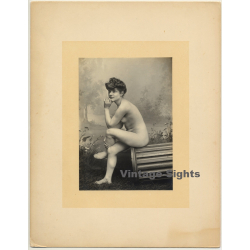 Classic French Nude *9 / Belle Epoque - Risqué (Vintage Photo Gelatin Silver ~1900s)