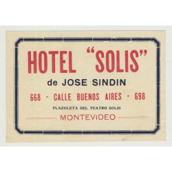 Hotel Solis - Montevideo / Uruguay (Vintage Luggage Label)