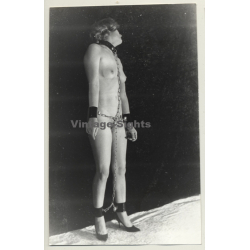 Nude Blonde Woman Tied In Chains *4 / Handcuffs - BDSM (2nd Gen. Photo B/W ~1960s)