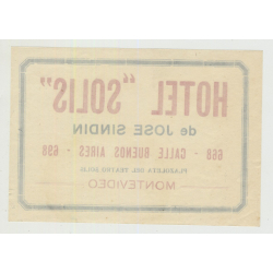 Hotel Solis - Montevideo / Uruguay (Vintage Luggage Label)