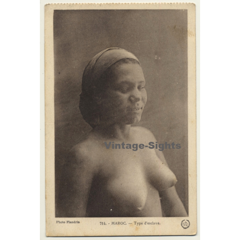 Flandrin / Morocco: Nude Moorish Woman / Risqué - Ethnic (Vintage PC)