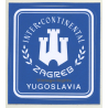 Zagreb / Croatia: Hotel Inter - Continental (Vintage Self Adhesive Luggage Label / Sticker)
