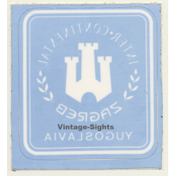 Zagreb / Croatia: Hotel Inter - Continental*2 (Vintage Self Adhesive Luggage Label / Sticker)