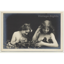 2 French Nudes Covered By Flowers*2 / Belle Epoque - Risqué...