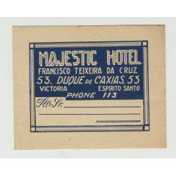 Majestic Hotel -  Victoria (Espirito Santo) / Brazil (Vintage Luggage Label)