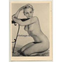 Pretty Blonde Nude In Classic Pose (Vintage 2nd Gen Photo ~1950s)