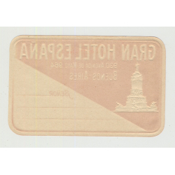 Gran Hotel España - Buenos Aires / Argentina (Vintage Embossed Luggage Label)