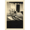 Muscular Young Man Sunbathing / Gay INT (Vintage Photo ~1940s)