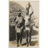 Africa: 2 Topless Native Females / Head-Carrying - Loincloth (Vintage RPPC)