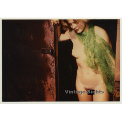 Natural Nude Redhead With Silk Scarf*2 / Tan Lines (Vintage Photo Germany ~1980s)