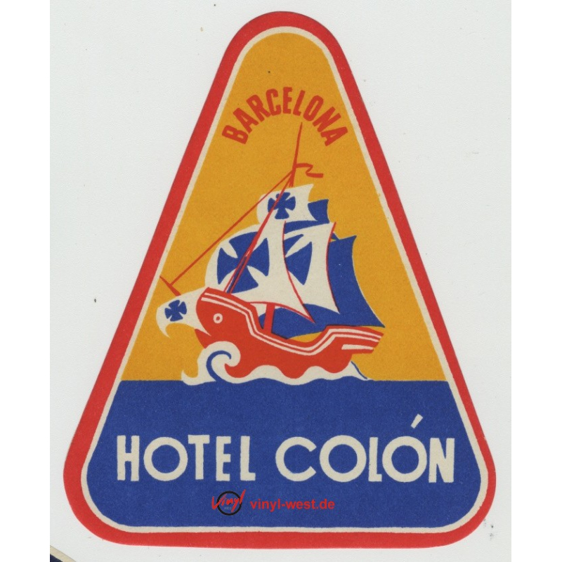 Hotel Colón - Barcelona / Spain (Vintage Luggage Label)