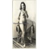 Natural Pretty Nude In Wicker Chair*13 / Standing S (Vintage Photo Germany ~1960s)