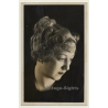 Close-up Of A Blonde Woman's Updo Hairstyle *1 (Vintage RPPC ~1910s/1920s)