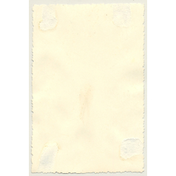 Natural Brunette Nude Leans Against Tree Trunk / Nudism (Vintage PC ~1950s)