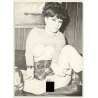 Racy Brunette Semi Nude In Short Skirt *2 / Boobs (2nd Gen. Photo ~1960s)