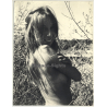 Jerri Bram (1942): Pretty Brunette Nude In High Grass *2 (Vintage Photo ~1970s/1980s)