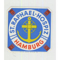 St. Raphael-Hospiz - Hamburg / Germany (Vintage Luggage Label)
