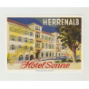 Hotel Sonne - Herrenalb (Black Forest) / Germany (Vintage Luggage Label)