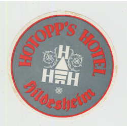 Hotopp's Hotel - Hildesheim / Germany (Vintage Luggage Label)