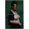 Natural Brunette Female On Meadow / Boobs Flash (Vintage Photo Germany ~1990s)