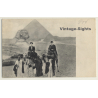 Gizeh / Egypt: Sphinx Pyramide / Camels & Tourists (Vintage PC ~1910s/1920s)