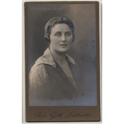 Rob. Göttl / Leitmeritz: Young Woman / Eyes (Vintage CDV / Carte De Visite ~1880s/1890s)