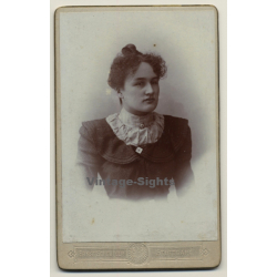 E. Scheufler / Stuttgart: Woman In Victorian Blouse / Hairstyle (Vintage CDV / Carte De...