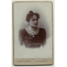 E. Scheufler / Stuttgart: Woman In Victorian Blouse / Hairstyle (Vintage CDV / Carte De Visite ~1880s/1890s)