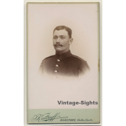 J. Kuttruff / Konstanz: Young Soldier / Moustache - Uniform (Vintage CDV / Carte De...