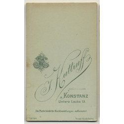 J. Kuttruff / Konstanz: Young Soldier / Moustache - Uniform (Vintage CDV / Carte De Visite ~1880s/1890s)