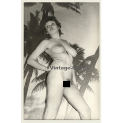 Perky Nude Curlyhead *5 / Hairy Armpits - Boobs (Vintage Photo GDR ~1970s/1980s)