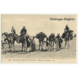 130 Egyptian Scènes Et Types: Bedouins At Kantarah / Camel (Vintage PC Levy & Fils)