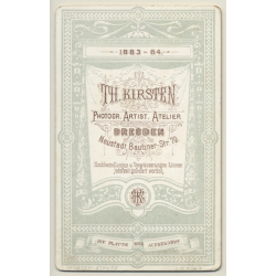 Th.Kirsten / Dresden-Neustadt: Soldier - Saber - Uniform - Fur (Vintage CDV / Carte De Visite ~1880s)