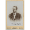 K.Schäfer / Ravensburg: Young Man - Suit - Bow (Vintage CDV / Carte De Visite ~1880s/1890s)