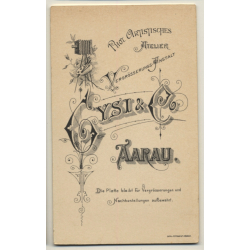 Gysi & Co / Aarau: Young Man - Suit & Tie (Vintage CDV / Carte De Visite ~1880s/1890s)